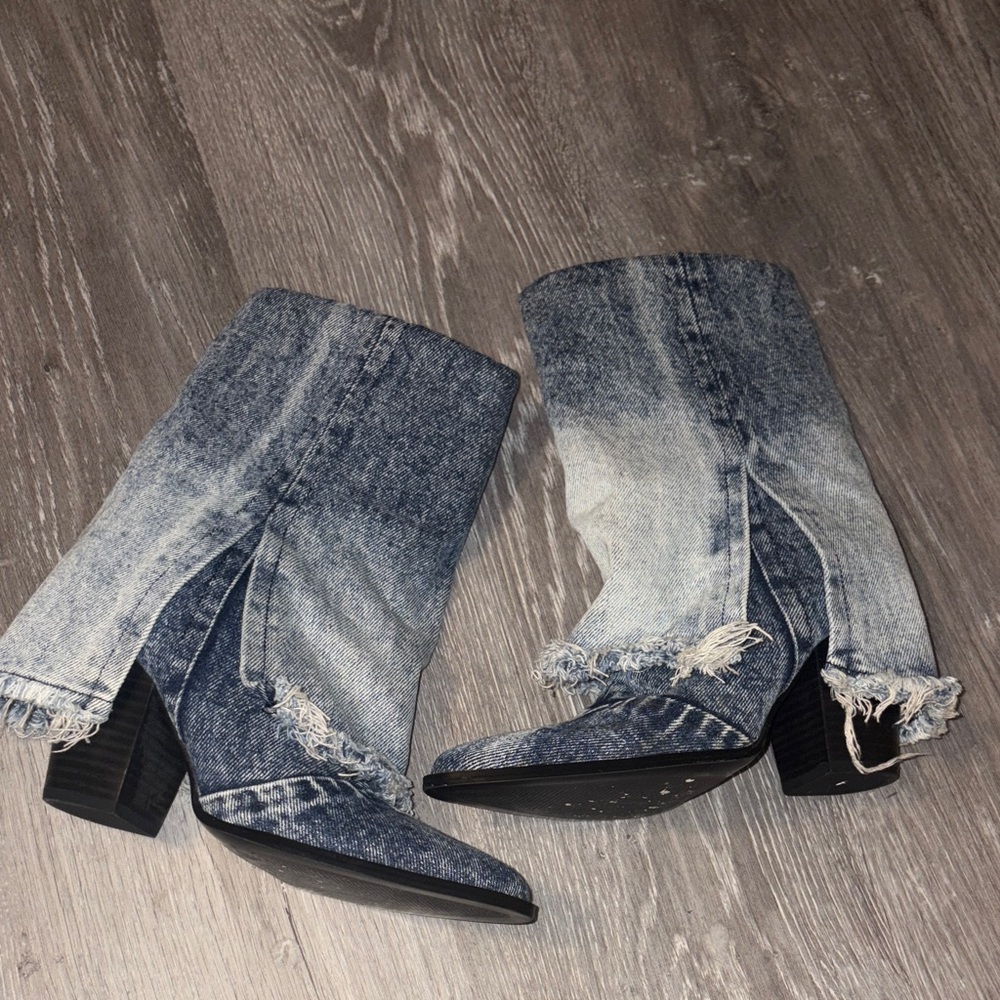 Steve Madden Blue Denim Ankle Boots